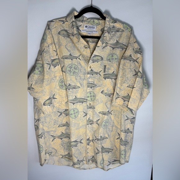Columbia Other - Vintage Columbia fish print button down shirt • Men’s XXL